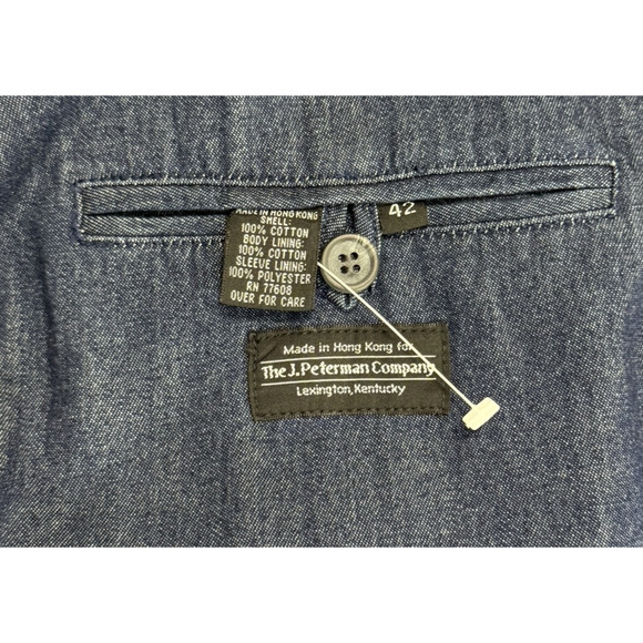 J. Peterman Denim Twill Jacket Cotton Blazer Chore Coat Normcore Preppy, 42 - Picture 11 of 13